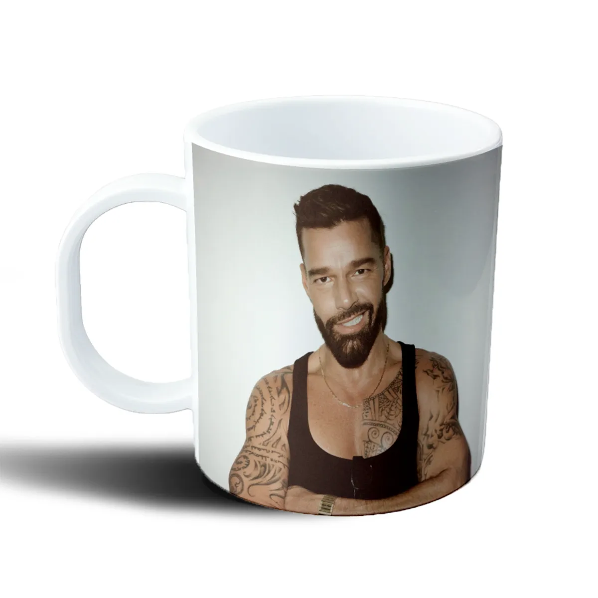 Taza de Plástico Ricky Martin Sonrisa Tatuajes - vista 2