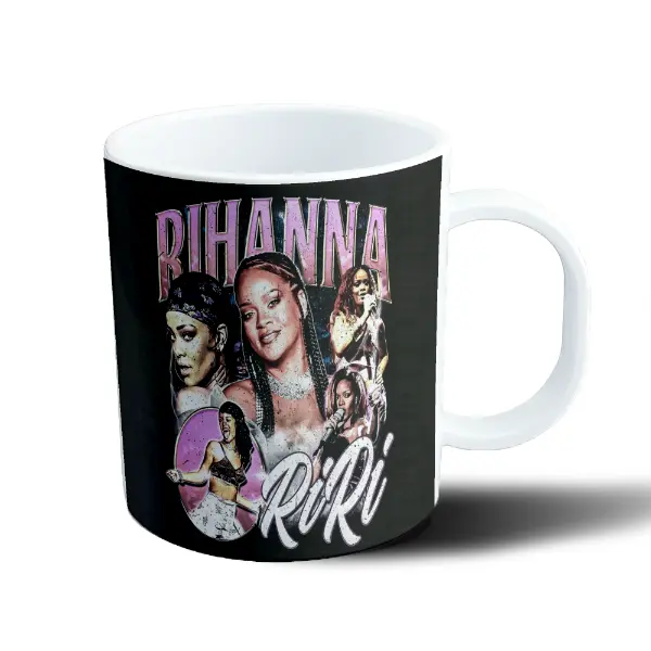 Taza de Plástico Rihanna Riri Collage Vintage