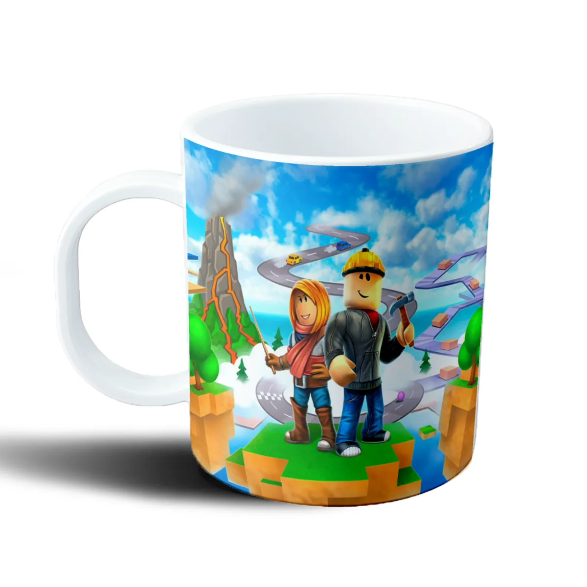 Taza de Plástico Roblox Personajes Constructor y Aventurera - vista 2