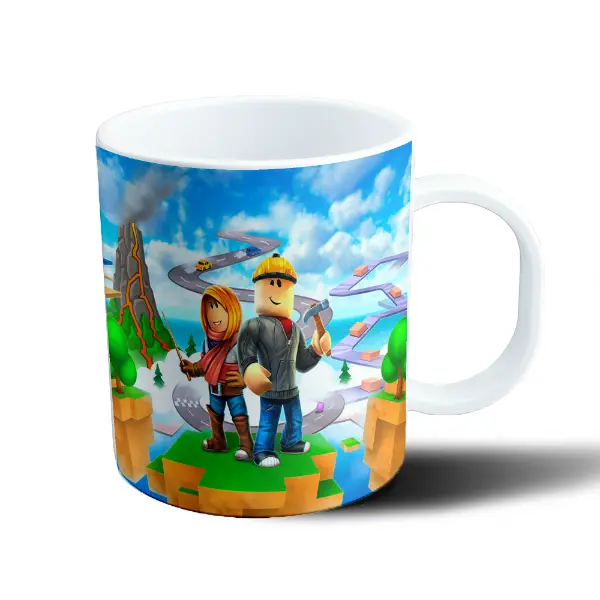Taza de Plástico Roblox Personajes Constructor y Aventurera