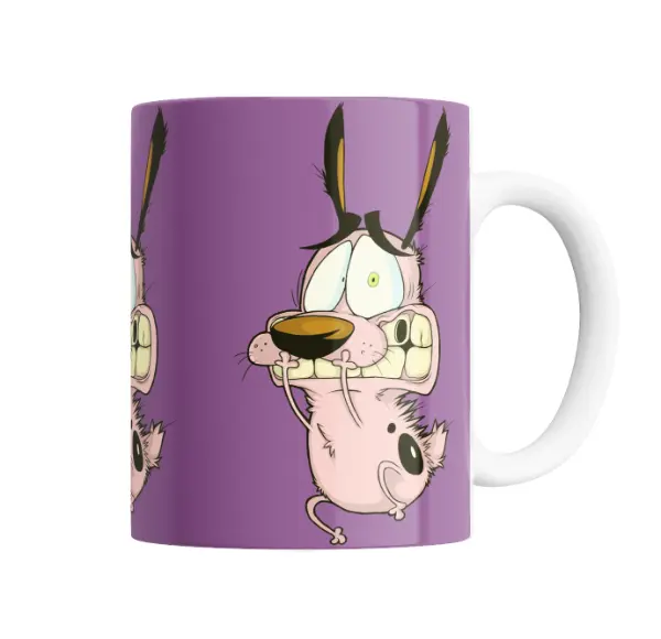 Taza de Cerámica Coraje El Perro Cobarde Asustado