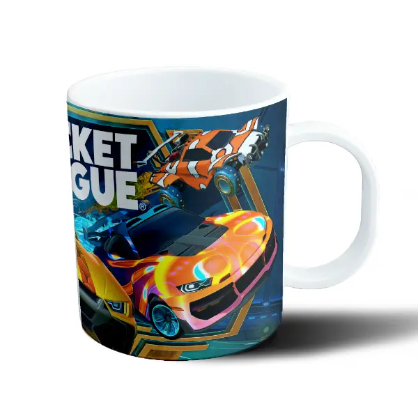 Taza de Plástico Rocket League Autos Naranja y Azul
