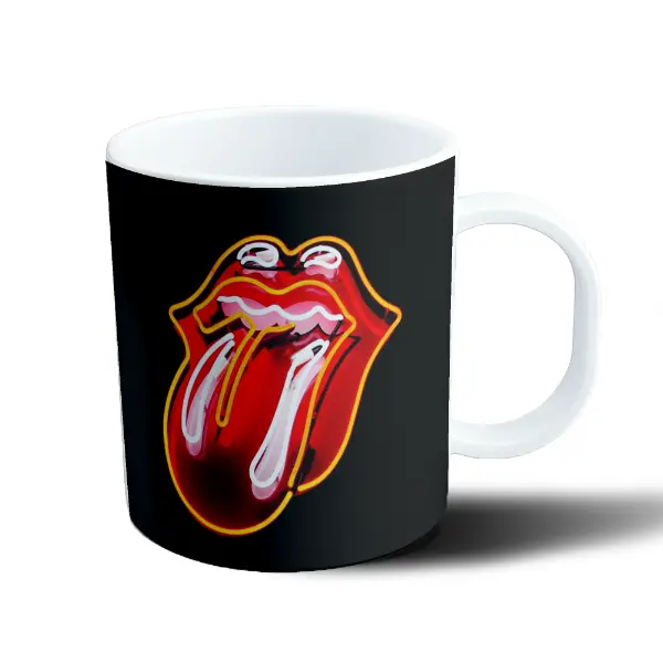 Taza de Plástico Rolling Stones Lengua Neón
