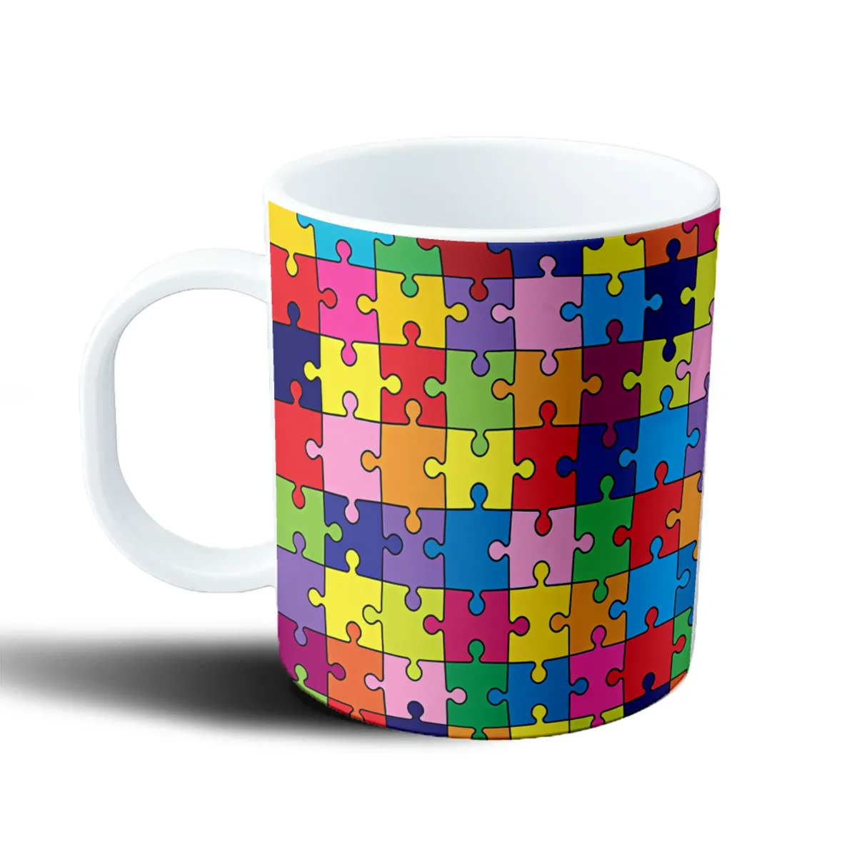 Taza de Plástico Rompecabezas Multicolor Piezas - vista 2