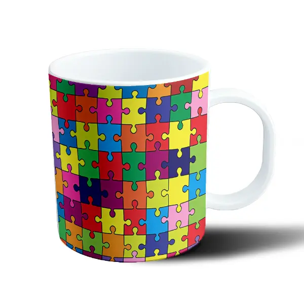 Taza de Plástico Rompecabezas Multicolor Piezas