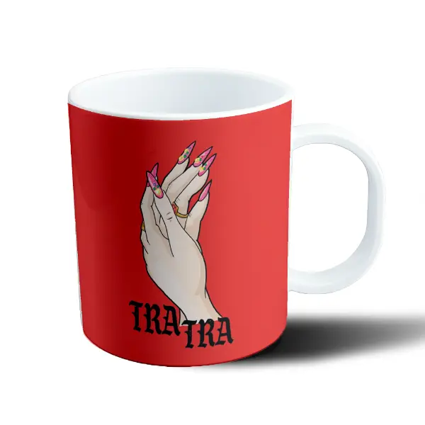 Taza de Plástico Rosalia Tra Tra Manos con Uñas Stiletto