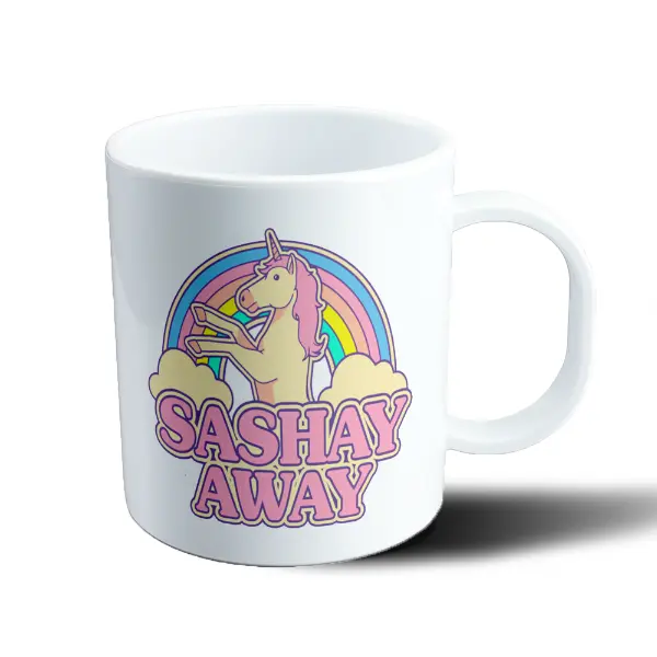 Taza de Plástico Ru Paul Sashay Away Unicornio Arcoíris