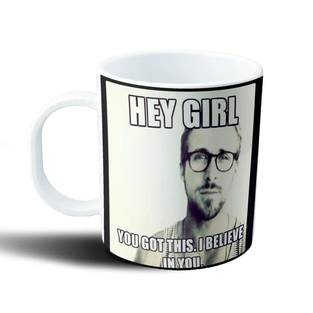 Taza de Plástico Ryan Gosling Hey Girl Meme - vista 2