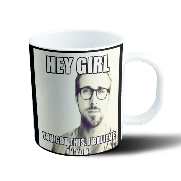 Taza de Plástico Ryan Gosling Hey Girl Meme