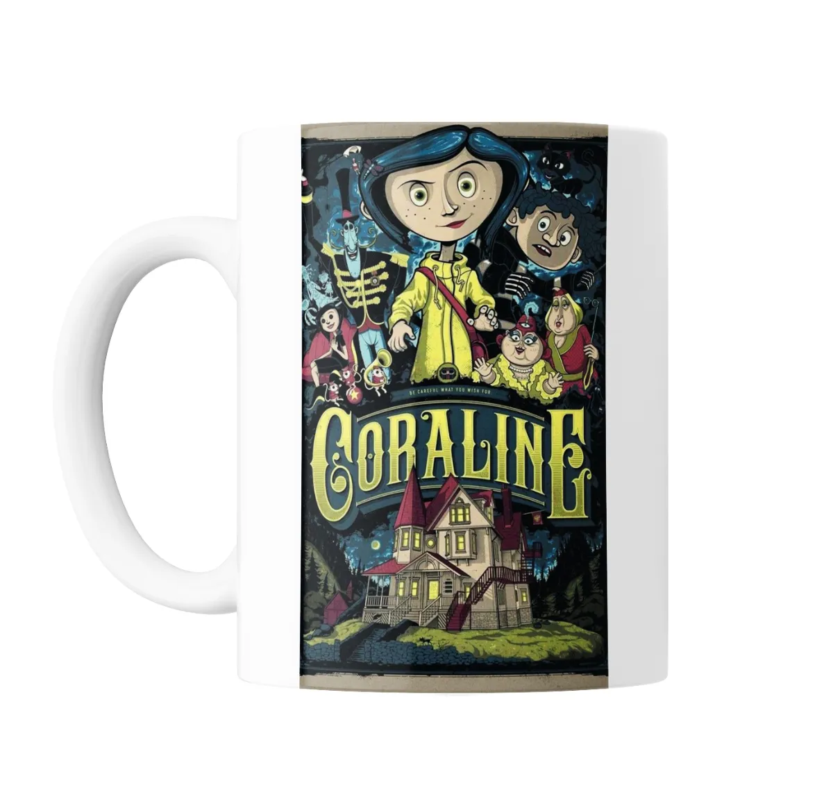 Taza de Cerámica Coraline Película Poster Personajes - vista 2