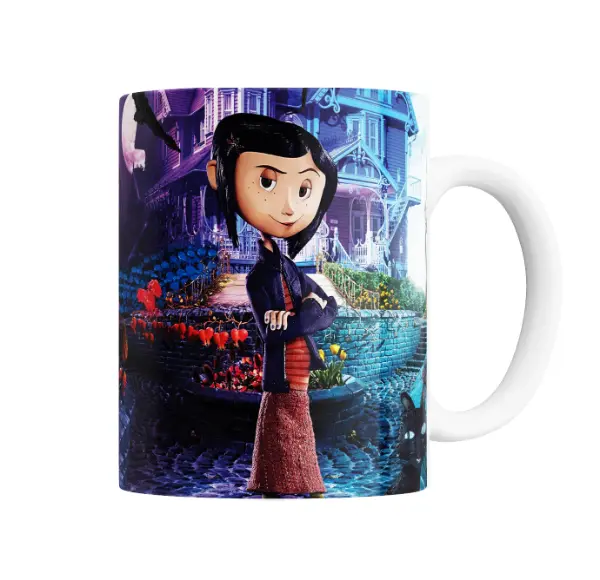 Taza de Cerámica Coraline Película Casa Azul