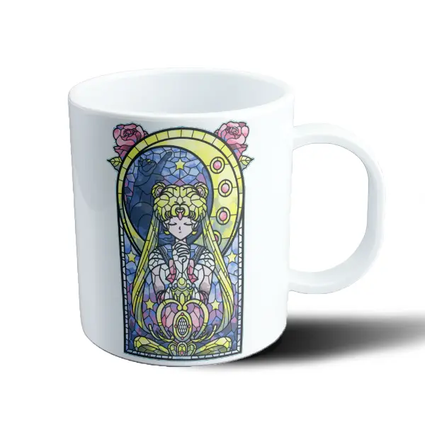 Taza de Plástico Sailor Moon Usagi Vitral Art Nouveau