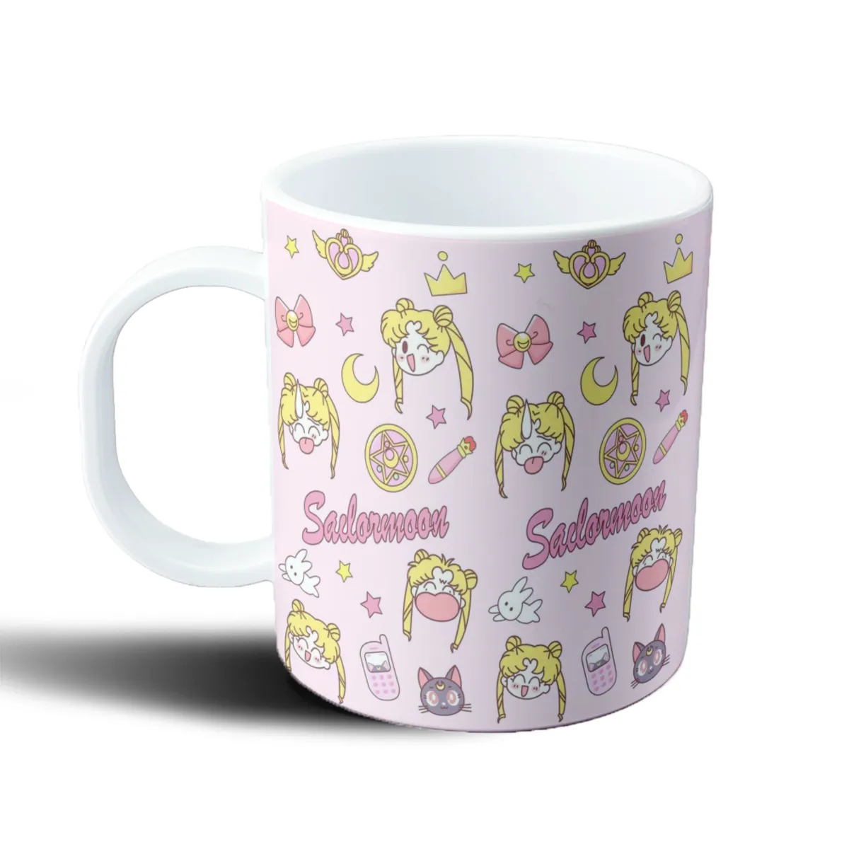 Taza de Plástico Sailor Moon Patrón Chibi Luna Artemis - vista 2