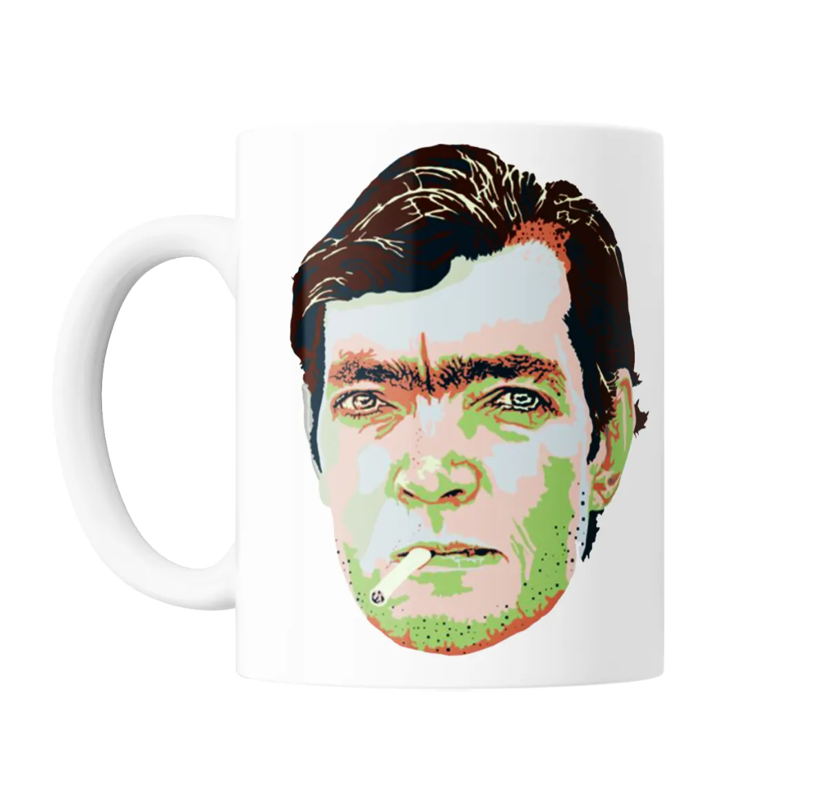 Taza de Cerámica Cortazar Retrato Pop Art Cigarrillo - vista 2