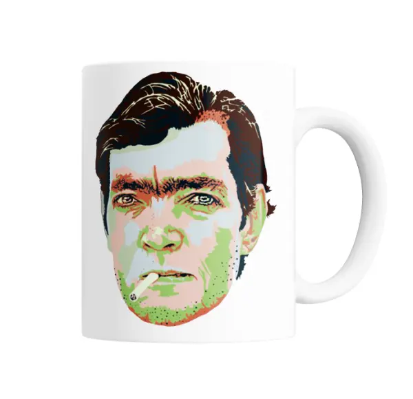 Taza de Cerámica Cortazar Retrato Pop Art Cigarrillo