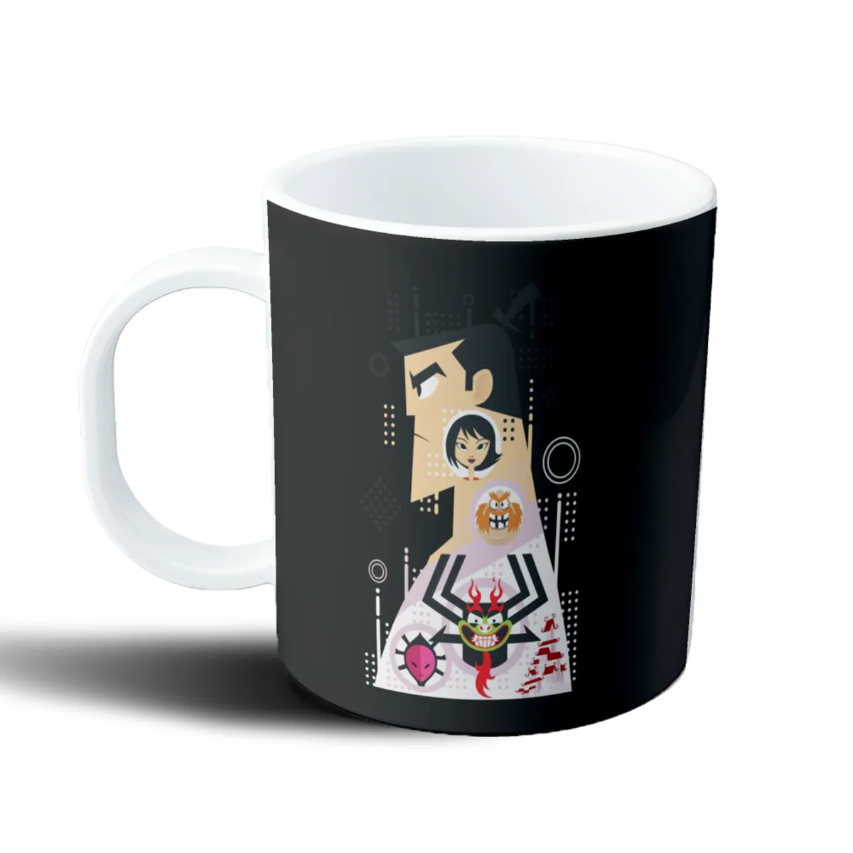 Taza de Plástico Samurai Jack Ilustración Estilo Retro - vista 2