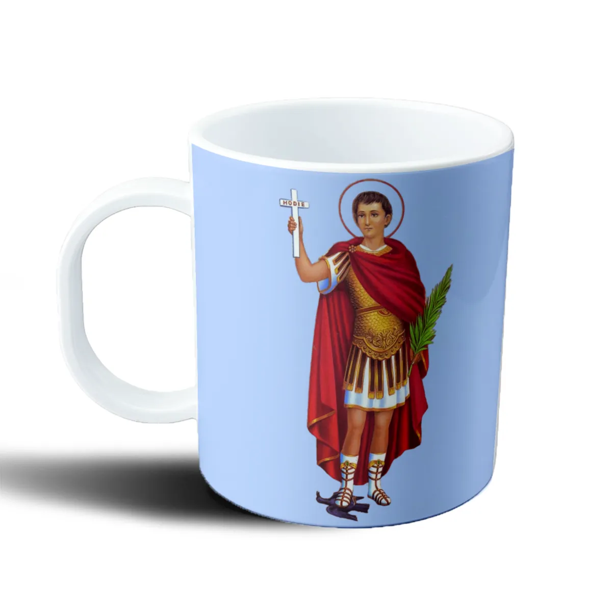 Taza de Plástico San Expedito Santo Romano con Cruz y Palma - vista 2