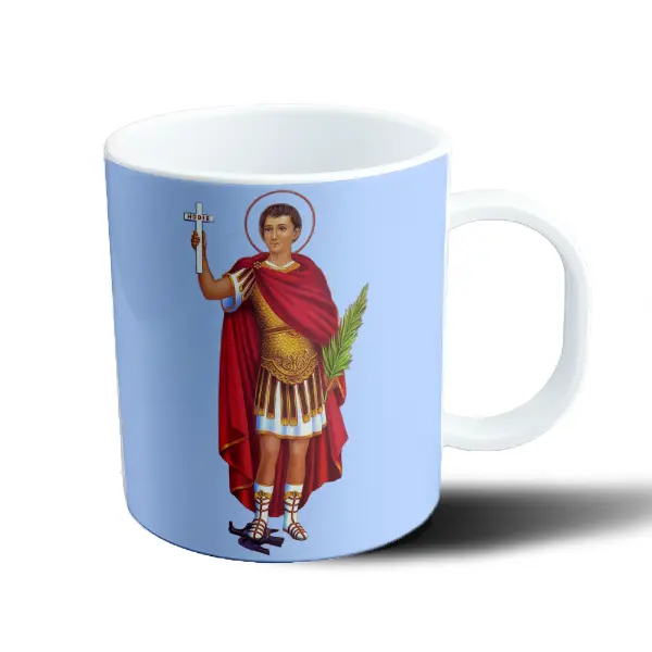 Taza de Plástico San Expedito Santo Romano con Cruz y Palma