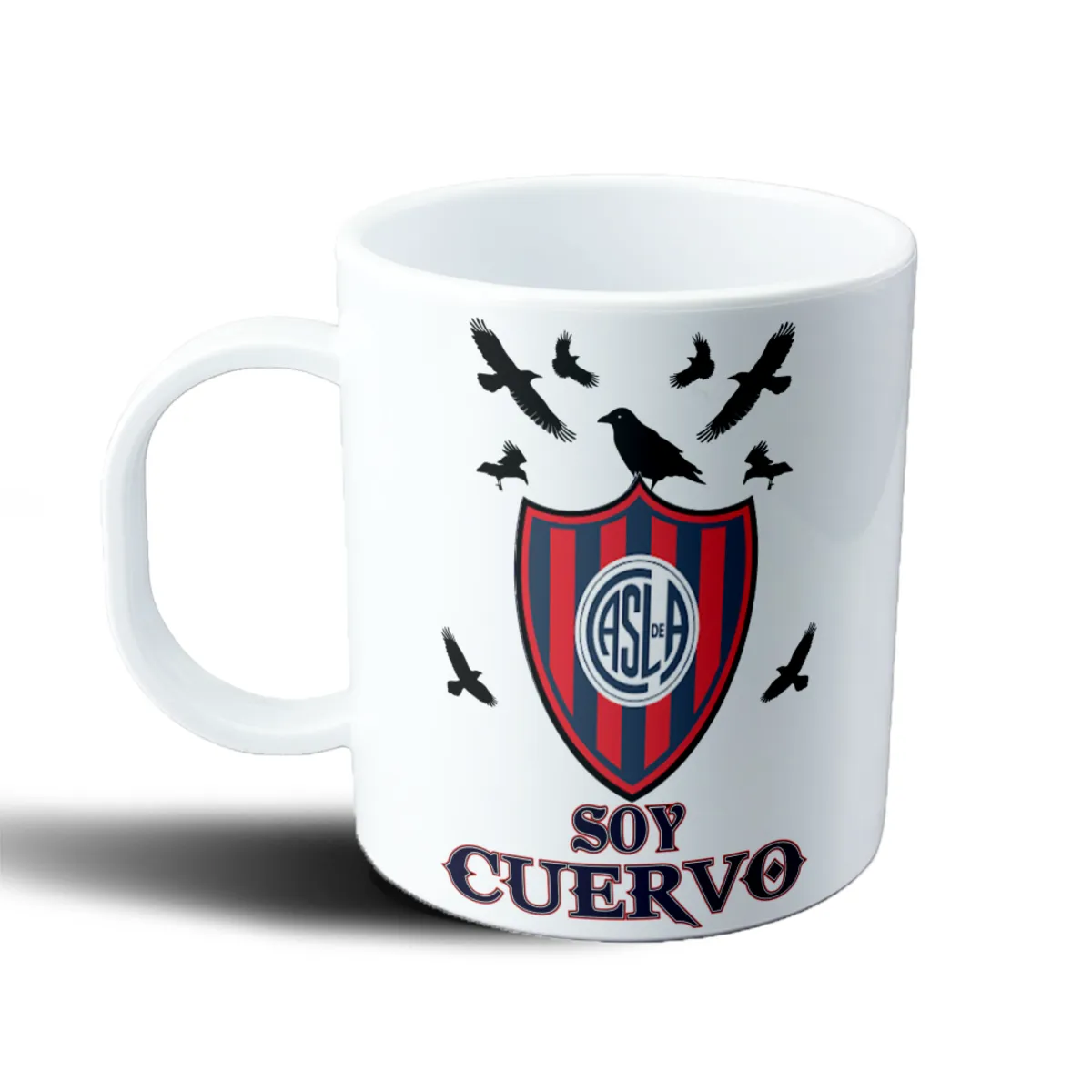 Taza de Plástico San Lorenzo Soy Cuervo con escudo - vista 2