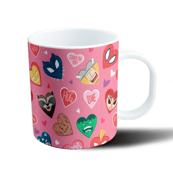 Taza de Plástico Avengers Corazones San Valentín