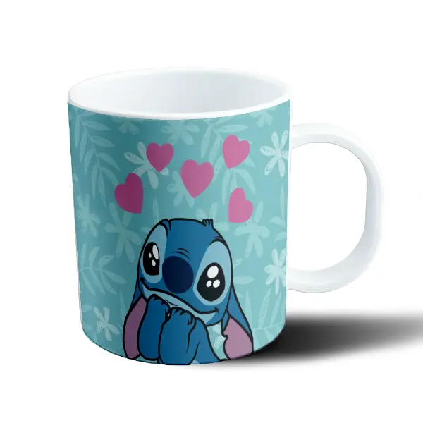 Taza de Plástico Stitch y Angel Te Amo