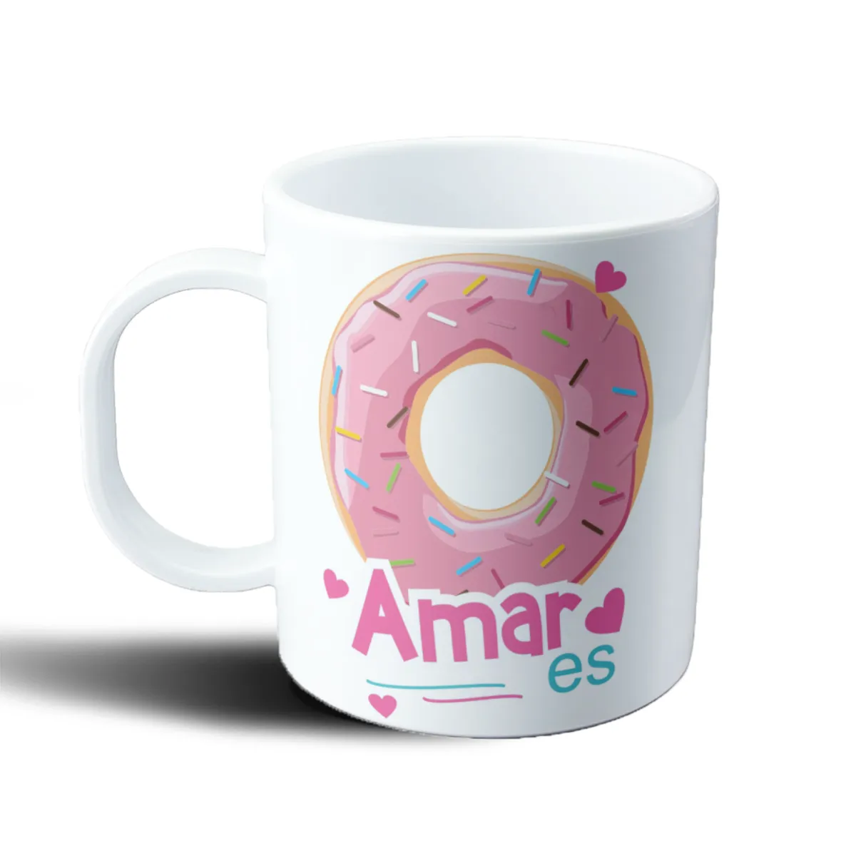 Taza de Plástico Amar es Donut Rosa - vista 2