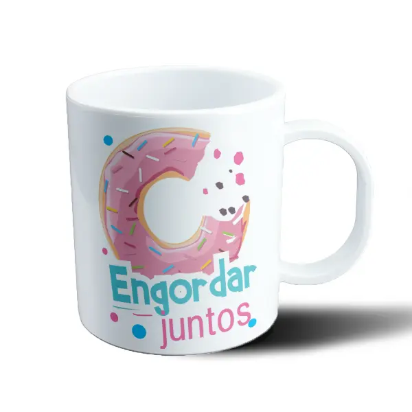 Taza de Plástico Amar es Donut Rosa