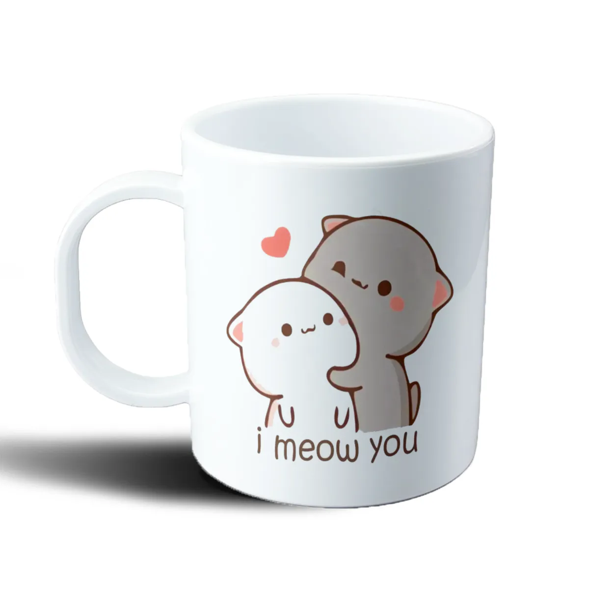 Taza de Plástico Mochi Peach Cat Gatos Enamorados I Meow You - vista 2