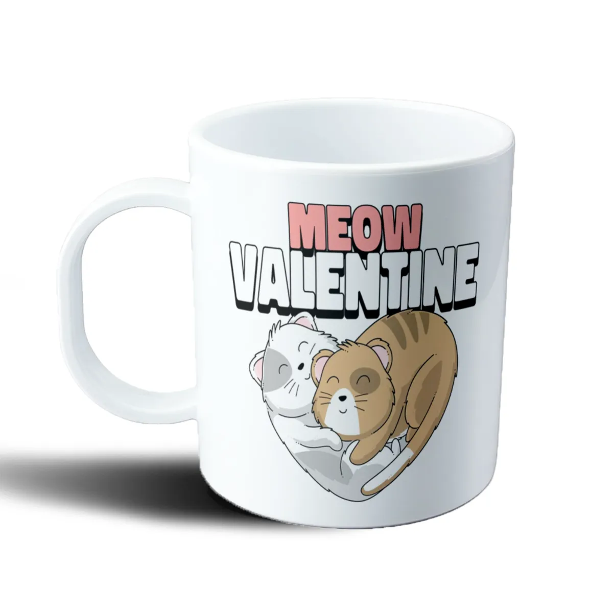 Taza de Plástico Meow Valentine Gatitos Abrazados - vista 2