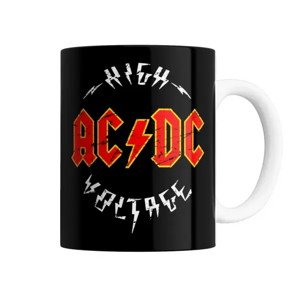 Taza de Cerámica AC/DC High Voltage Logo