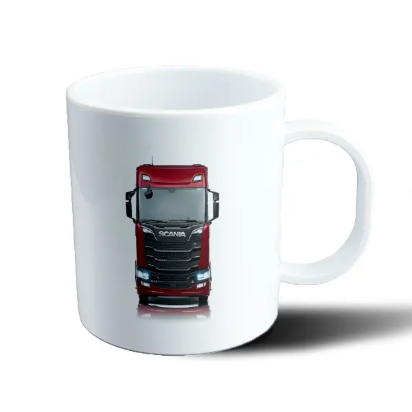 Taza de Plástico Scania Camión Rojo Frontal
