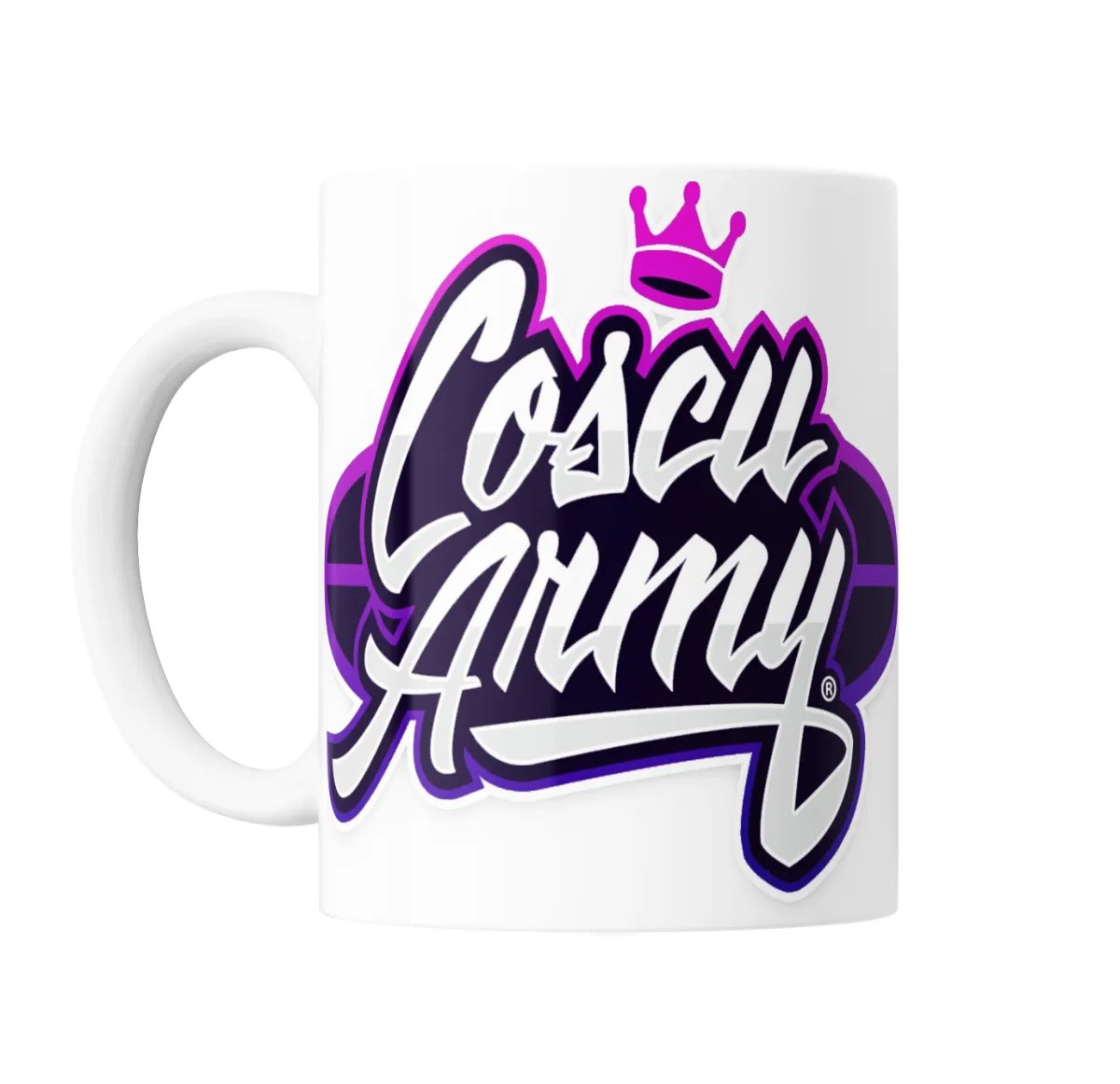 Taza de Cerámica Coscu Army Logo Violeta con Corona - vista 2