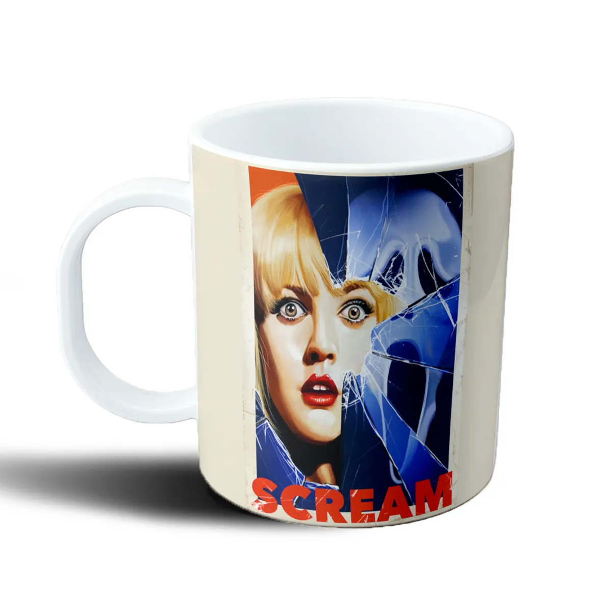Taza de Plástico Scream Mascara Fantasma y Rostro Roto - vista 2