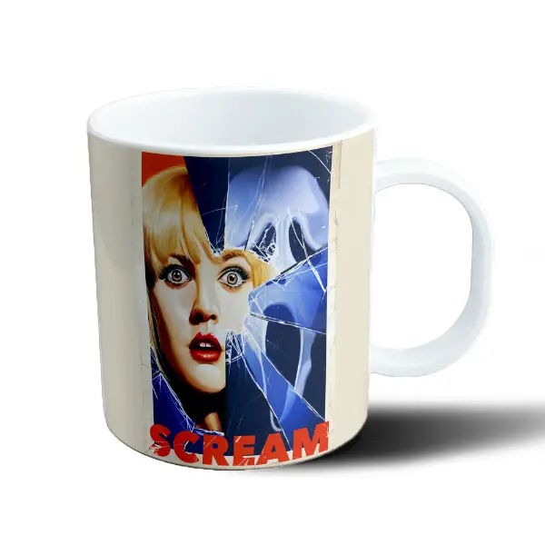 Taza de Plástico Scream Mascara Fantasma y Rostro Roto