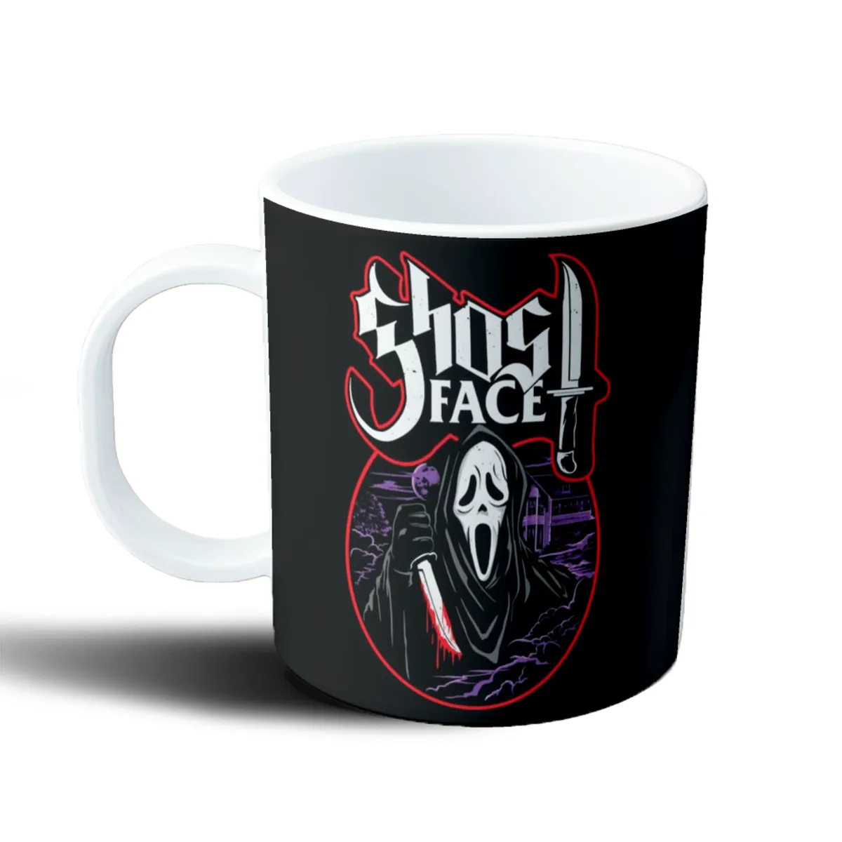 Taza de Plástico Scream Ghostface Cuchillo y Casa - vista 2
