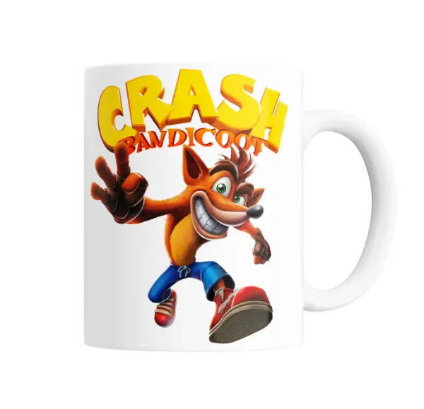 Taza de Cerámica Crash Bandicoot Logo y Personaje
