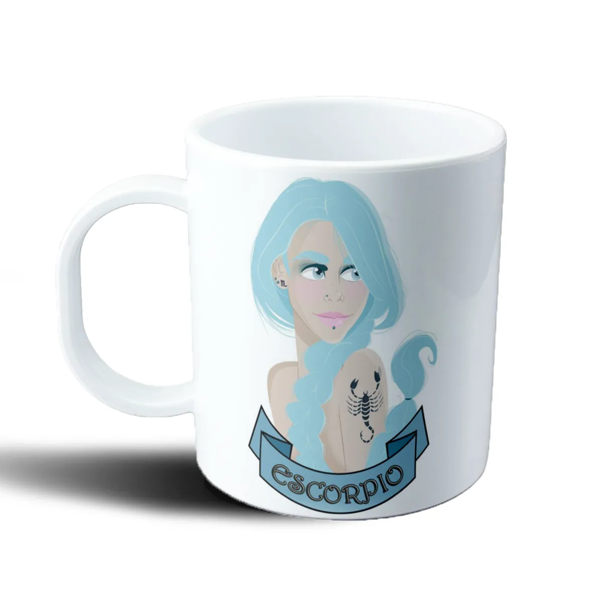 Taza de Plástico Escorpio Zodiacal Chica Tatuaje - vista 2