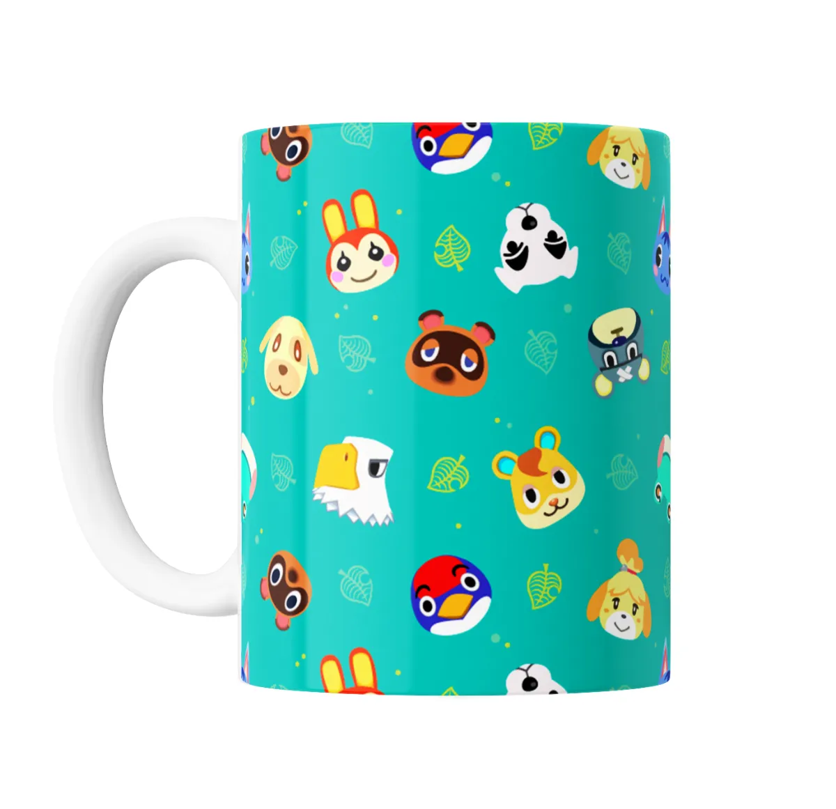 Taza de Cerámica Animal Crossing Vecinos Patrón Verde - vista 2