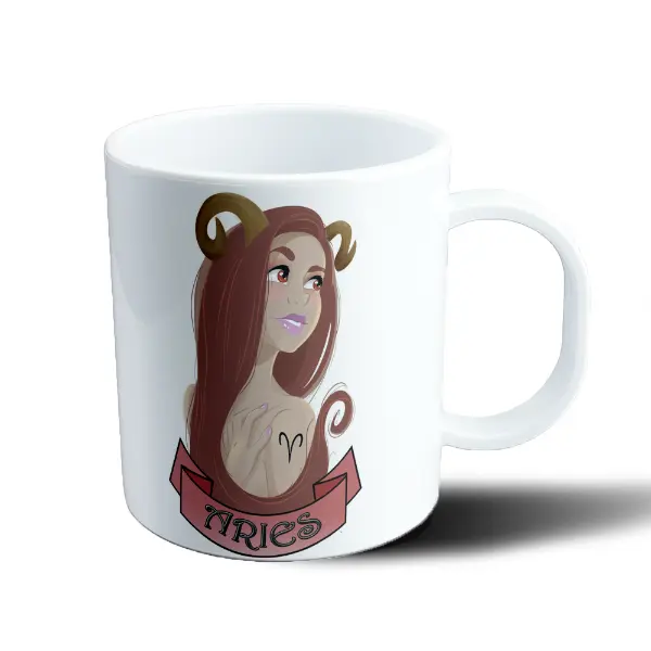 Taza de Plástico Signos Zodiacales Aries Chica