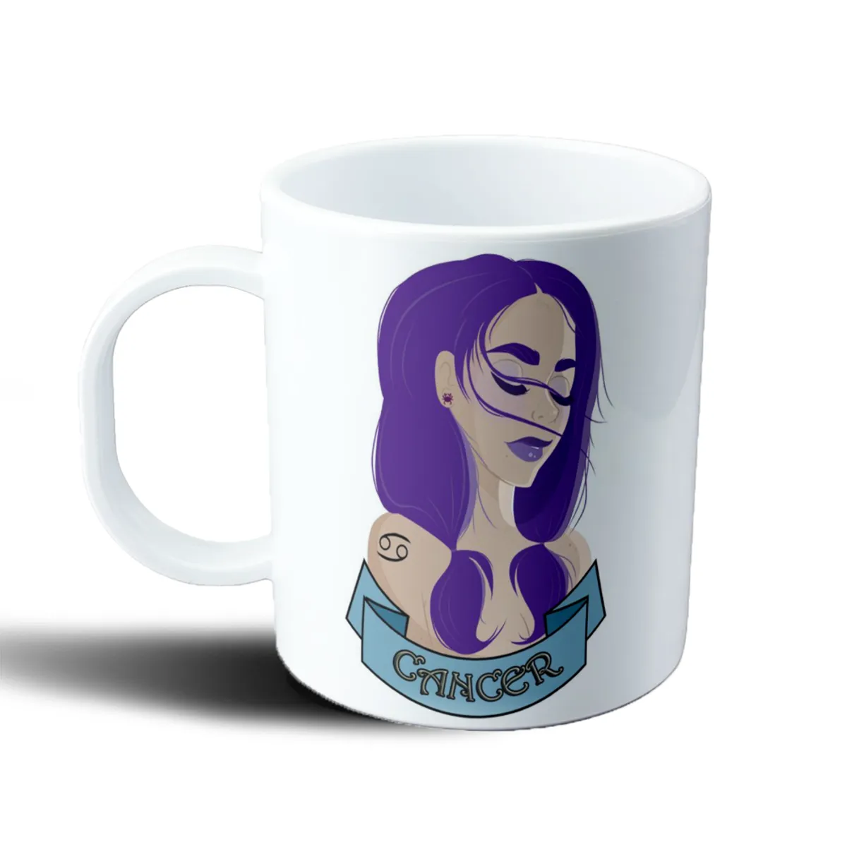 Taza de Plástico Signos Zodiacales Cáncer Chica Violeta - vista 2