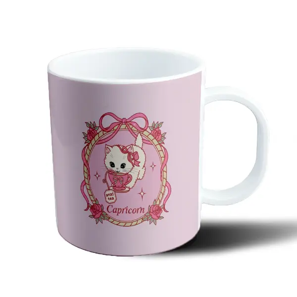 Taza de Plástico Signos Zodiacales Capricornio Gatito Anxi Tea