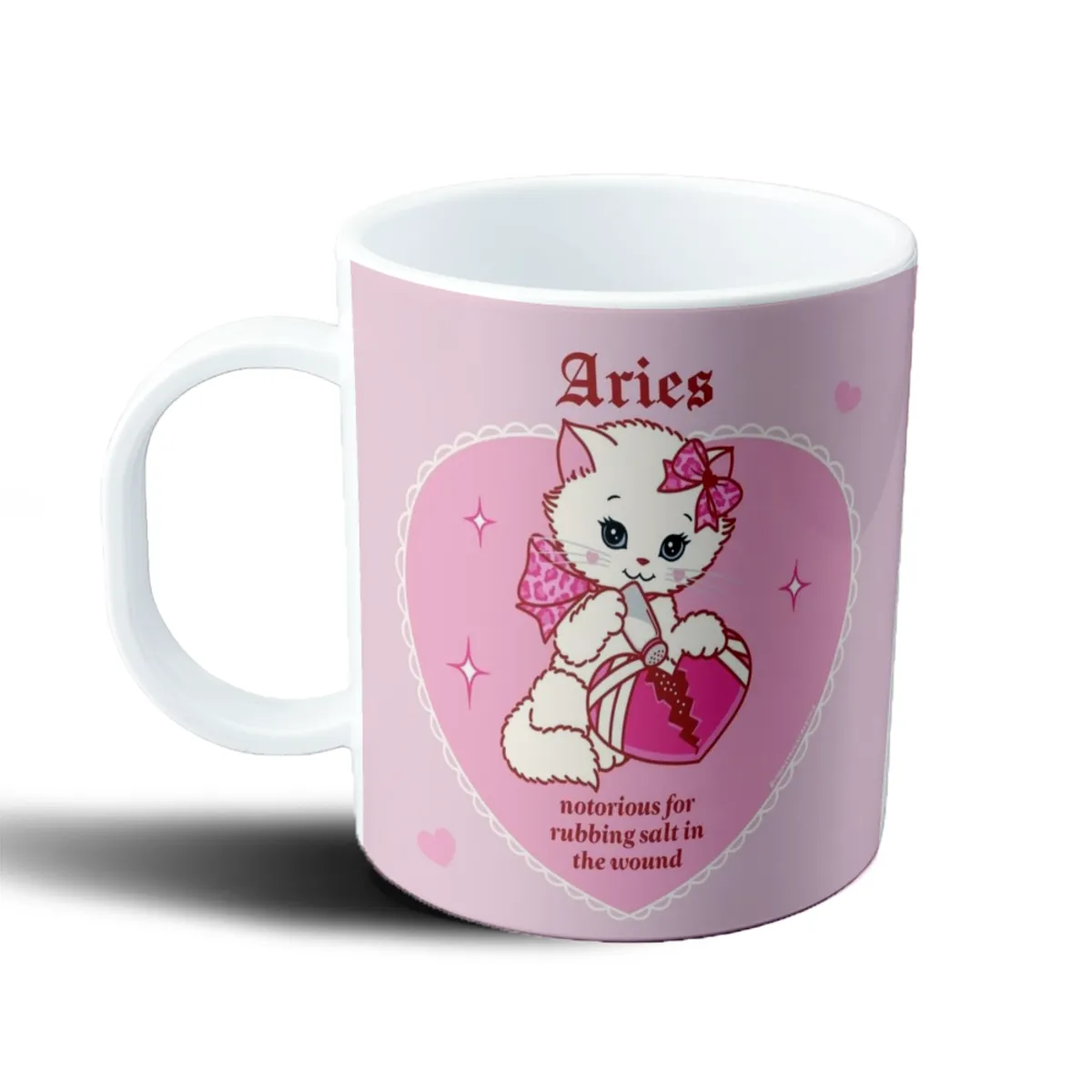 Taza de Plástico Signos Zodiacales Aries Gatito Kawaii - vista 2