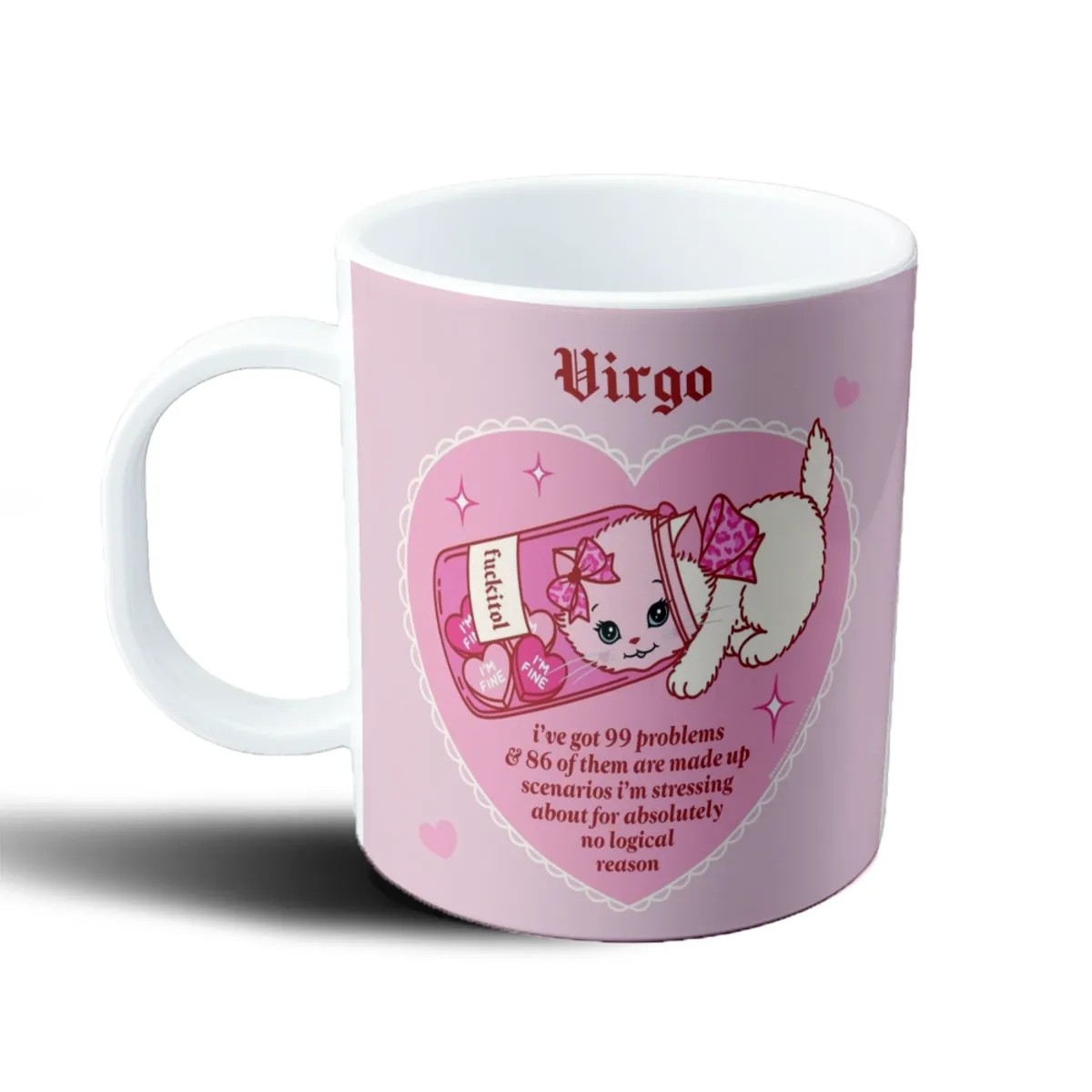 Taza de Plástico Virgo Gatito y Fuckitol - vista 2