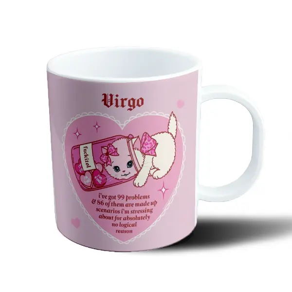 Taza de Plástico Virgo Gatito y Fuckitol