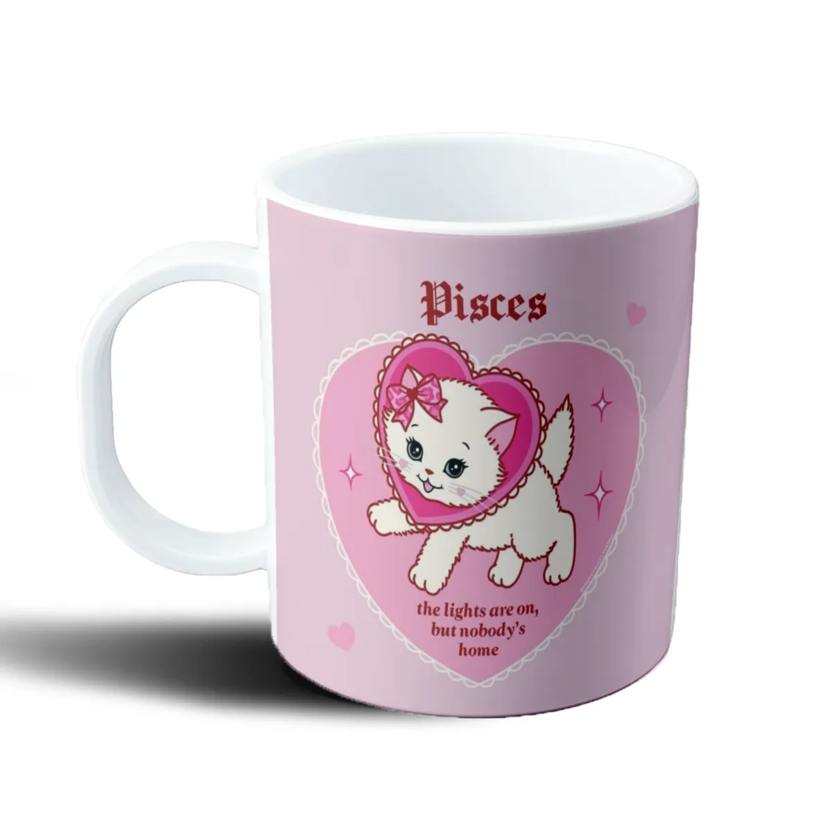 Taza de Plástico Piscis Gatito Kawaii Corazón - vista 2