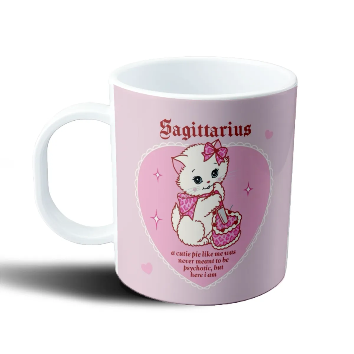 Taza de Plástico Signos Zodiacales Sagitario Gatito Pastel - vista 2