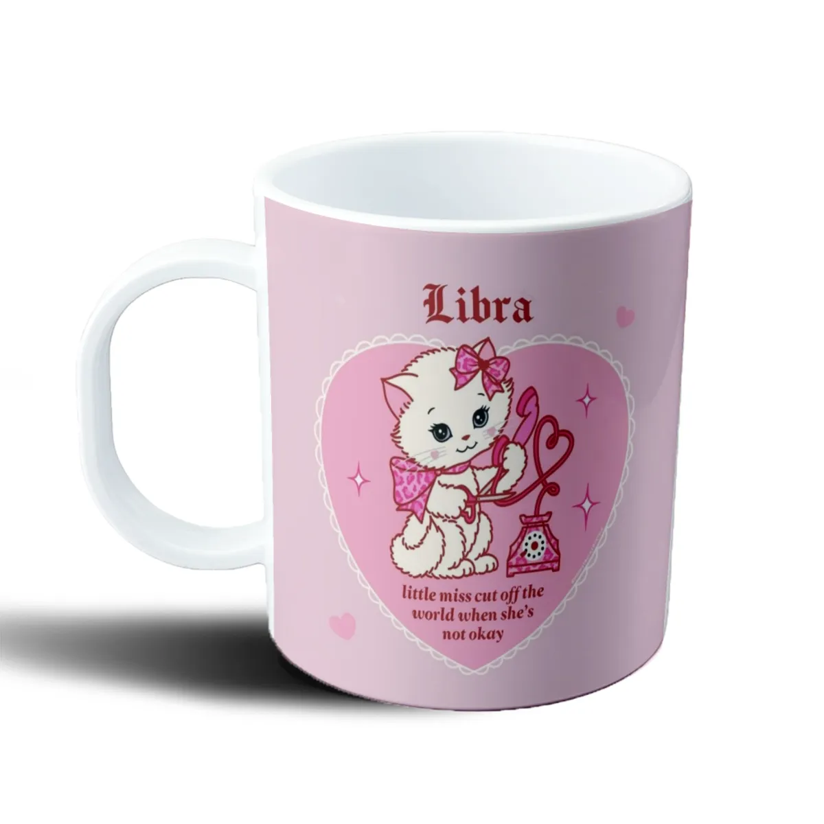 Taza de Plástico Libra Gatita Teléfono Rosa - vista 2