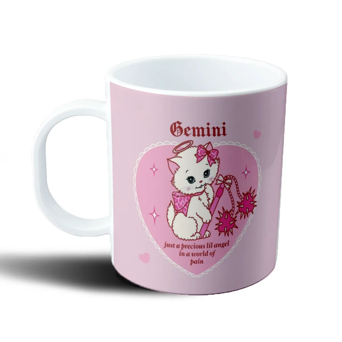 Taza de Plástico Géminis Gatito Ángel con Mazas - vista 2