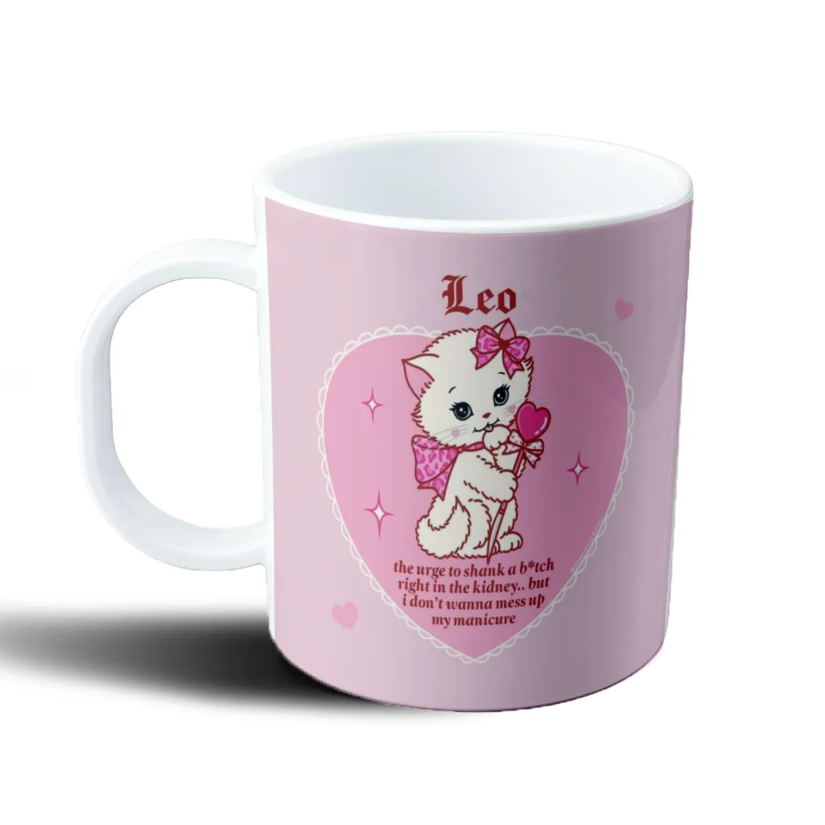 Taza de Plástico Leo Gatito Kawaii Manicura - vista 2