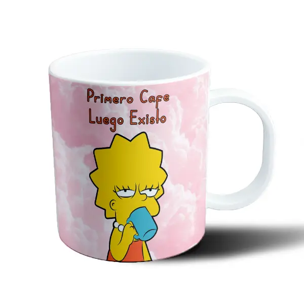Taza de Plástico Los Simpson Lisa Primero Café Luego Existo